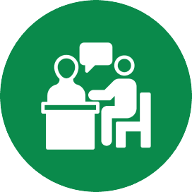 Two people in conversation icon