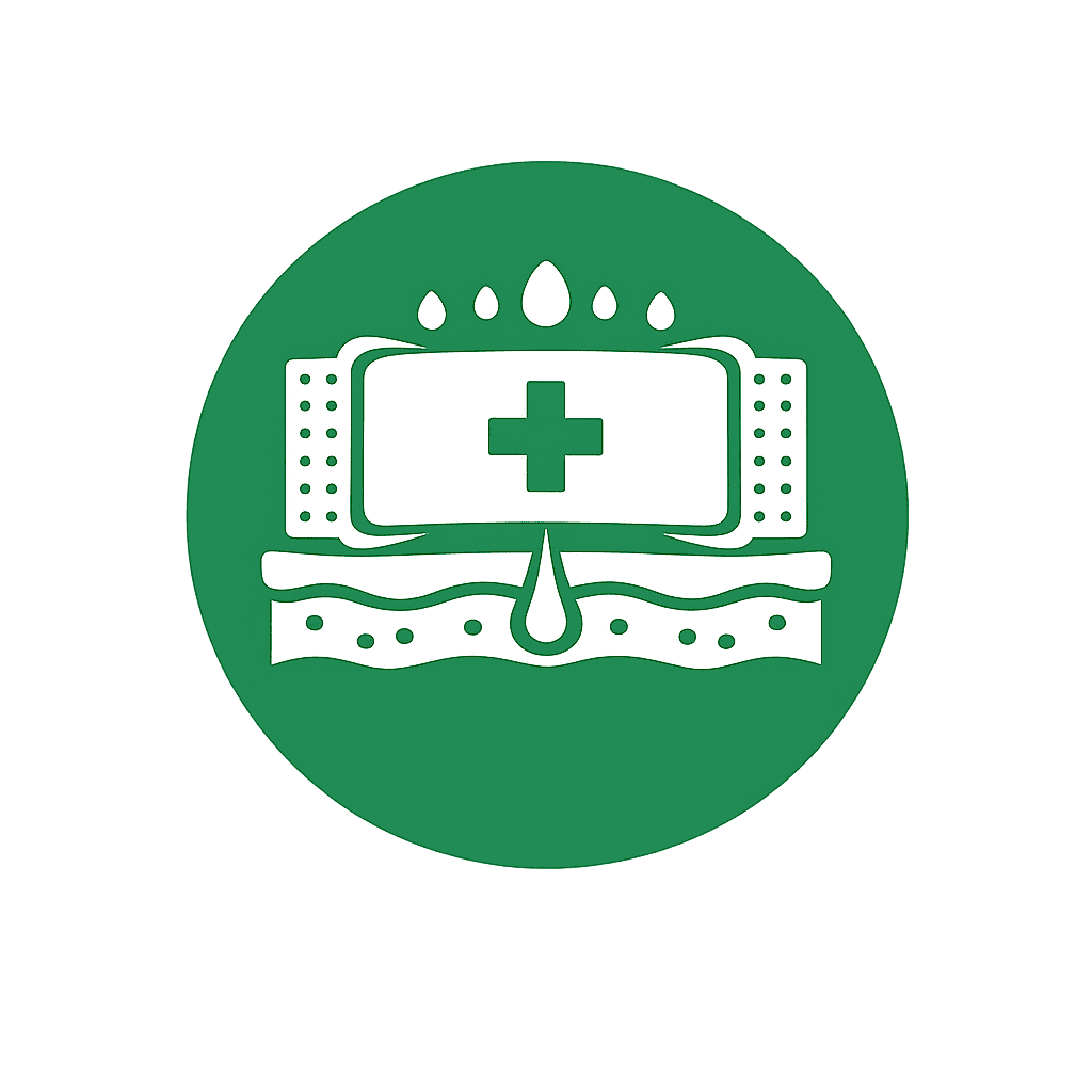 Medical bandage icon with cross symbol.